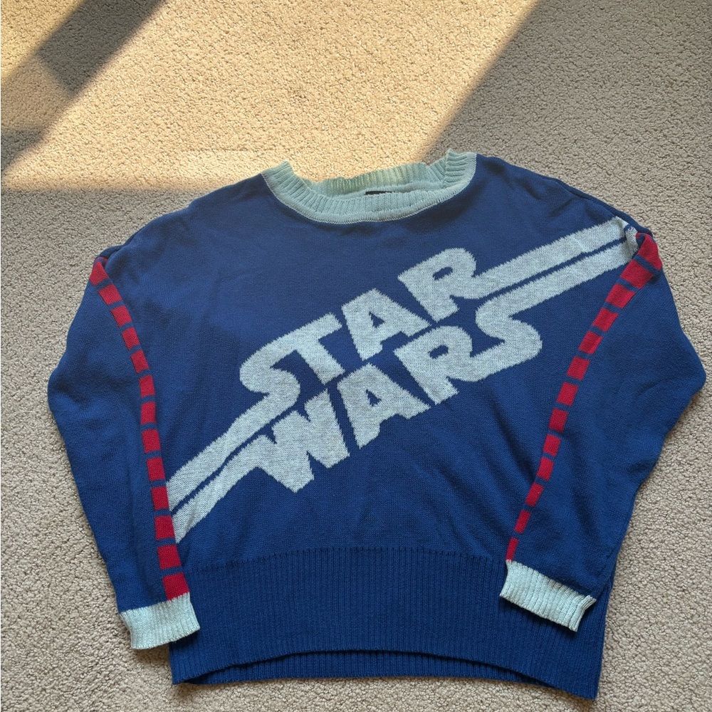 Star Wars Crewneck Sweater Blue Red Accents